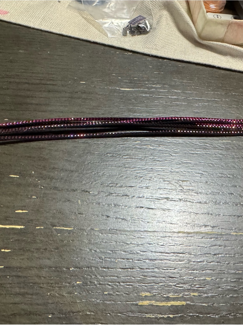 Swarovski retired wrapped brac Sparkling Dark Purple Rhinestone Trim